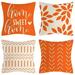 Orange Pillow Covers 18X18 Set of 4 Home Decorative Throw Pillow Covers Outdoor Linen Couch Throw Pillow Case