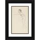 Adolf Sternschuss 11x14 Black Ornate Wood Framed Double Matted Museum Art Print Titled: Act of Standing a Sloping Woman with His Right Hand Pulled Out (1909)