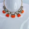 Kate Spade Jewelry | Kate Spade Vintage Crystals Resin Statement Necklace | Color: Gold/Orange | Size: Os