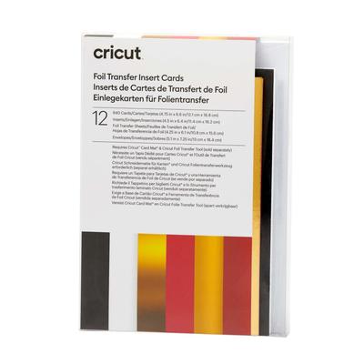 Cricut Foil Transfer Insert Cards | Royal Flush Sampler | R40 | 12 Count | White/Black/Gold
