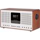 REVO SuperConnect Stereo - Internetradio/DAB+ Digitalradio (30 Watt, Stereo Radio, Internet, WLAN, DAB/DAB+ / UKW, Spotify, Amazon Music, napster UVM, Design Radio) walnuß-Silber