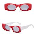 HCHES Candy Colors Retro Sunglasses Ladies Designer Chunky Rectangle Oversized Sun Glasses Designer Shades For Women,C3 red white black,One size