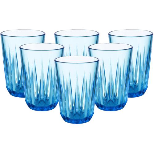 "Becher APS ""Tritan"" Trinkgefäße Gr. Ø 8 cm x 12,5 cm 300 ml, blau (blue sky) Glas-Set Wasserglas Wassergläser Saftgläser Made in Germany, 6-teilig"