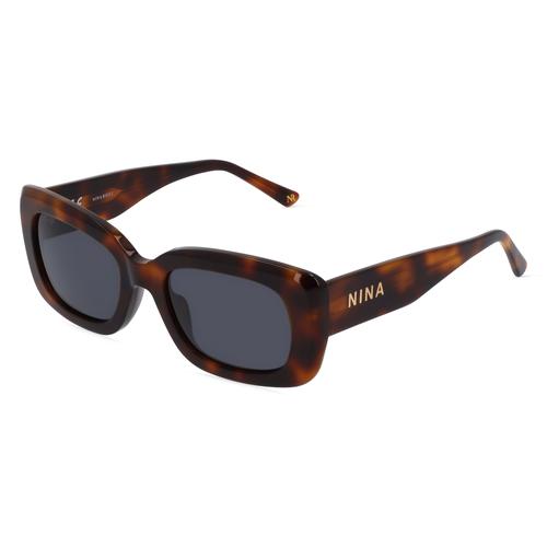 Nina Ricci NRISNR262 Damen-Sonnenbrille Vollrand Eckig Kunststoff-Gestell, braun