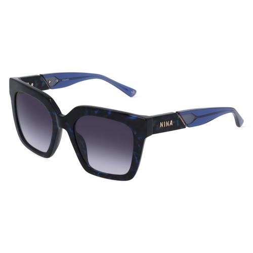 Nina Ricci NRISNR318 Damen-Sonnenbrille Vollrand Eckig Kunststoff-Gestell, blau