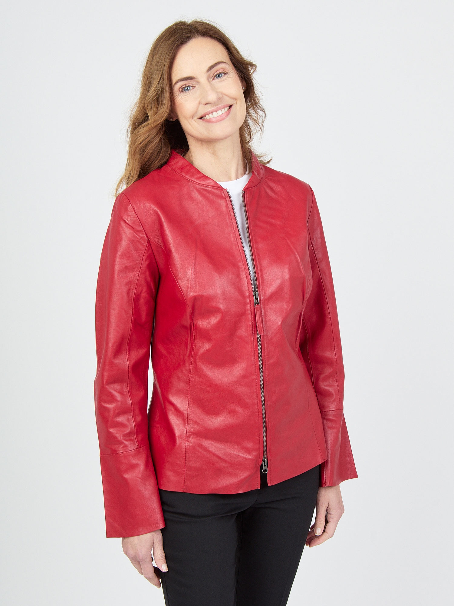 Bikerjacke JCC "31019218", Damen, Gr. 40, rot, Obermaterial: 100% Lammleder; Futter: 100% Polyester, Jacken Image