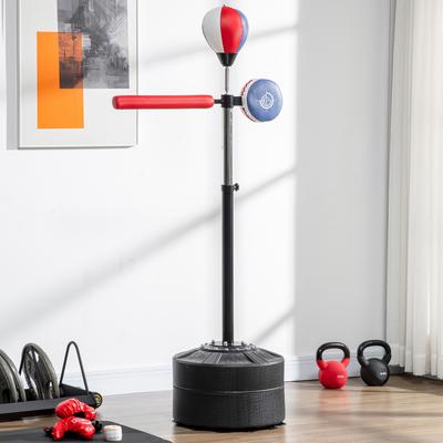 Soozier Free Standing Speed Bag, Adjustable Boxing Bag with Stand, Reflex Bar, Punching Pad and Suction Cup Base