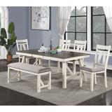 Red Barrel Studio® 6-Person Dining Set Wood/Upholstered in Brown/Gray/White | 30 H in | Wayfair DC04DF781AF2442882574B3013449BED