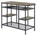 17 Stories Kitchen Island, Rustic Oak & Black Finish Wood in Black/Brown/Gray | 36.32 H x 47.12 W x 19.97 D in | Wayfair