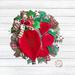 The Holiday Aisle® Personalized 25" Wreath Burlap/Deco Mesh/Wool/Felt in Green/Red/White | 25 H x 25 W x 8 D in | Wayfair