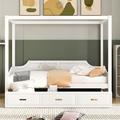 Mercer41 Hars Twin Daybed Wood in White | 66.1 H x 41.3 W x 78 D in | Wayfair 45B2BDF866F149C4B10FCC61210F0E84