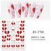 Heart Nail Stickers Red White Nail Art Decals for Nail Art DIY Manicure