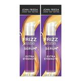 John Frieda Frizz Ease Extra Strength Hair Serum Anti-Frizz Nourishing Treatment for Thick Coarse Hair featuring Bamboo Extract and provides Salon-caliber Smoothing 1.69 Ounce (2 Pack)