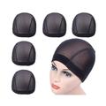 5 pcs/lot Wig Caps Black Mesh Cap Stretchable Hairnets Mesh Dome Cap for Wigs Wide Elastic Band Wig Cap for Wig Making (Mesh Cap M)