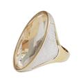 'Gold Plated Faceted Quartz Single-Stone Ring from Brazil'