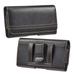Belt Holster Case for Cricket Innovate E 5G - Horizontal PU Leather Stitching Magnetic Phone Carrying Pouch - Black