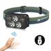 Headlamp with Motion Sensor Rechargeable Headlamp LED USB Headlights with 6 Modes 500 Lumens IPX4 Waterproof Head Flashlights with Adjustalbe Headband for Outdoor Running Camping(5LED-1PACK)