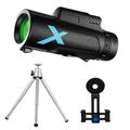 SDJMa Monocular Telescope 12X50 Outdoor Telescope with Smartphone Adapter for Stargazing Birdwatching Hunting Dust-Proof Waterproof HD Monocular for adults with Phone Holder and Metal Tripod