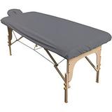 ForPro Waterproof Massage Table Cover Protective Spa Treatment Sheet Set for Massage Tables Machine Washable Includes Massage Fitted Sheet and Face Rest Cover Cool Grey