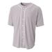 A4 Youth Short Sleeve Full Button Performance Baseball Wear Jersey GREY Medium NB4184