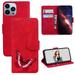 Compatible with iPhone 12 Pro Max Wallet Case PU Leather Butterfly Design for Women for Girls Protective Leather Case with Kickstand and Card Slots for iPhone 12 Pro Max 6.7 inch Red