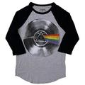 Pink Floyd Men s Officially Licensed Dark Side Of The Moon Baseball Curve Hem Raglan Tee T-Shirt (X-Large Heather Gray/Black)