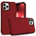 For Apple iPhone 14 6.1 inch Slim Dual layer Shockproof Protective Defender Armor Hybrid Case Cover Red/Black