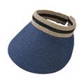 UDIYO Sun Hat Adjustable UV Protection Breathable Straw Weaving Visor Hat for Summer