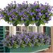 Sinhoon 8 Bundles Artificial Fall Flowers No Fade Faux Autumn Plants Fake Indoor Outdoor Greenery for Thanksgiving Christmas Wedding Party Home Garden Fireplace DÃ©cor (Purple)
