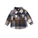 BULLPIANO 0-5T Little Kids Toddler Baby Boy Girl Shirt Jacket Plaid Long Sleeve Button Down Fall Flannel Shacket Coat Tops