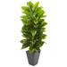 Nearly Natural 5 Large Leaf Philodendron Artificial Plant in Slate Planter (Real Touch)