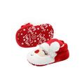 Baby Christmas Crib Shoes Slippers Soft Sole Plush Winter Warm Anti-Slip First Walking Shoes