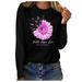 Christmas Deals Hope Love Breast Cancer Awareness Women s Breast Cancer Awareness Fall Tee Top Long Sleeve Crew Neck Sweatshirt on Clearance