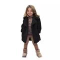 YYDGH 2022 Baby Girls Flannel Solid Long Coat Toddler Kids Winter Fleece Jacket Warm Outwear Clothes Thick Trench Coat (Black 3-4 Years)