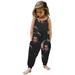 Aayomet Baby Rompers Girl Long Sleeve Baby Bodysuit Winter Baby Girls Daisy Playsuits Bodysuit+Headband Print Halter Romper Floral Jumpsuit Summer Clothes Black 2-3 Years