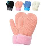 Deago Toddler Winter Mittens Gloves Baby Boys Girls Warm Gloves Infant Thicken Knit Mittens Kids (Pink)