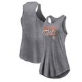 Women's Fanatics Branded Heather Gray New York Mets Simplicity Swing Racerback Scoop Neck Tank Top