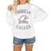 Women's Gameday Couture White American University Eagles Good Vibes Premium Fleece Drop Shoulder Pullover Sweatshirt