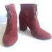 American Eagle Outfitters Shoes | American Eagle Outfitters Front Zip Ankle Boot | Color: Red | Size: 9
