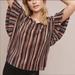 Anthropologie Tops | Anthropologie Vanessa Virginia Striped Flutter Sleeve Top Size Xs | Color: Black/Pink | Size: Xs