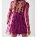 Free People Dresses | Free People Cecilia Sheer Mini Dress - Worn Once | Color: Purple | Size: L