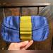 J. Crew Bags | J.Crew Silk Clutch | Color: Blue/Gold | Size: 8” X 5” X 1.5”