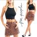 Free People Skirts | Hp Free People Zip It Up Leopard Print Denim Mini Skirt | Color: Black/Orange | Size: 26/2