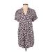Anna Glover x H&M Casual Dress - Shift V Neck Short sleeves: Pink Floral Dresses - Women's Size 2
