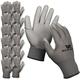 ACKTRA Ultra-Thin Polyurethane (PU) Coated Nylon Safety WORK GLOVES 12 Pairs Knit Wrist Cuff for Precision Work for Men & Women WG002 Grey Polyester Grey Polyurethane Small