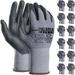 ATERET 12 Pairs Large Safety Work Gloves I Microfoam Nylon Nitrile Coated Seamless Knit Gloves I Working Gloves for Construction Warehouse Home Improvement