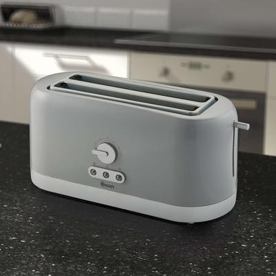 4 Slice Long Slot Grey Toaster