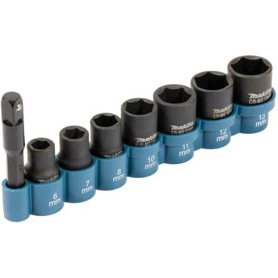 Makita - E-12289 Schlagnüsse 1/4''+ Adapter 8 tlg.