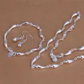 Colliers et boucles d'oreilles en argent Sterling 925 pour femmes ensembles de bijoux élégants