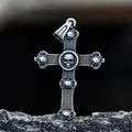 Collier pendentif croix tête de mort en acier inoxydable pour hommes et femmes gravé de nom